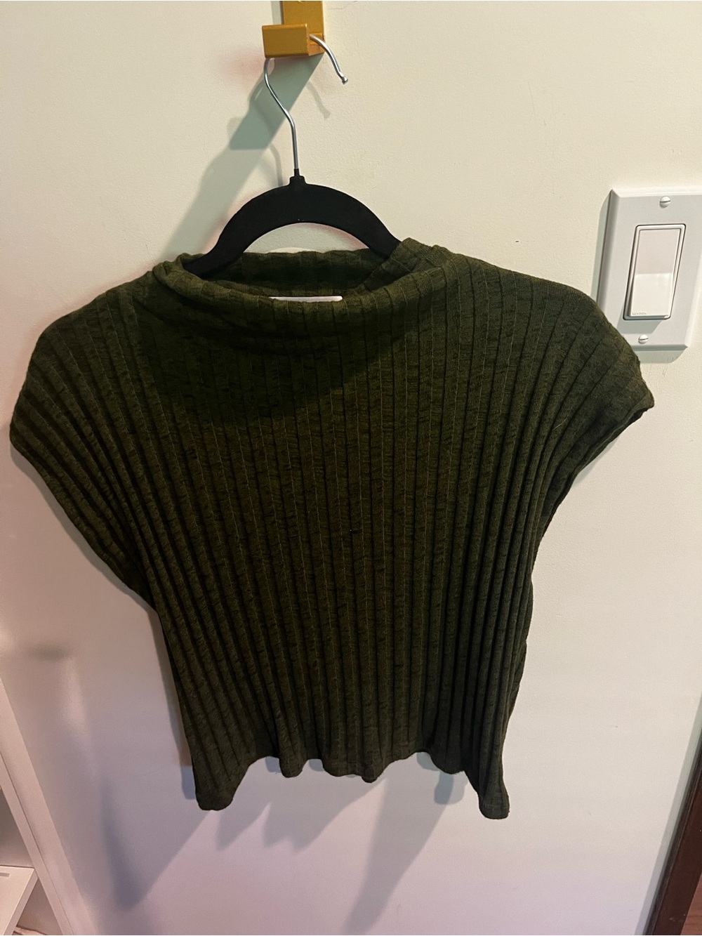 Michael Stars Olive Ribbed Short Sleeve Top